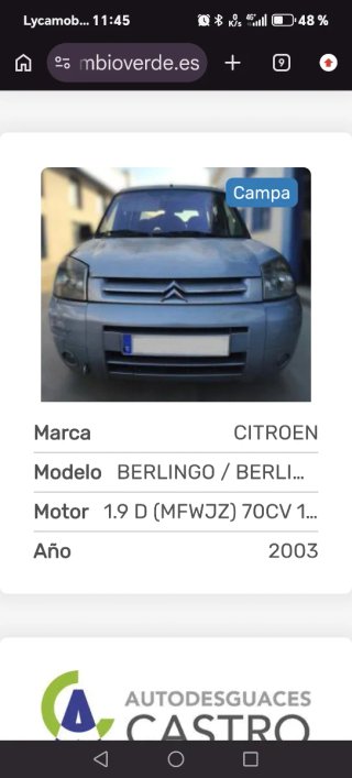 Asientos traseros Citroen Berlingo 2003
