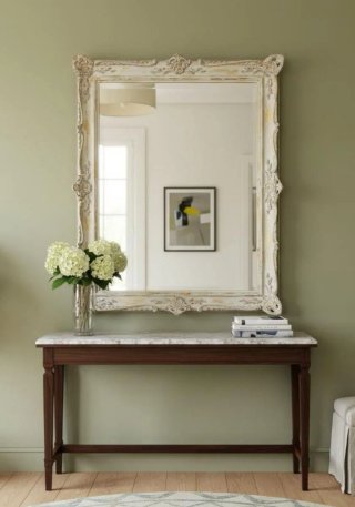 Espejo Vintage Beige y Dorado