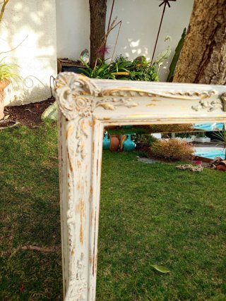 Espejo Vintage Beige y Dorado