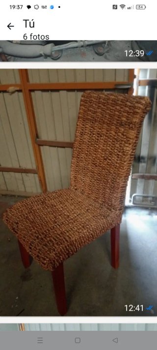 Sillas de diseño Jute/Wicker Beige/Marrón