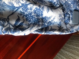 Pantalón estampado floral azul y blanco