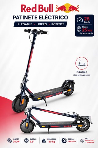 Patinete Eléctrico Red Bull, GARANTIA 3 AÑOS