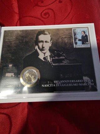 Filatelico-Numismatica 2€ VATICANO 2024 "Marconi".