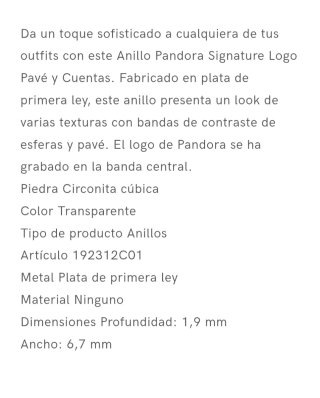 Anillo Pandora Talla 11 Nuevo