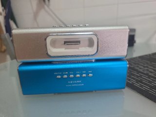 Altavoz Mini ASVARK MP3 iPhone 3/4 Azul/Plata