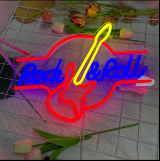 Lampada Neon LED "Rock & Roll Chitarra"7