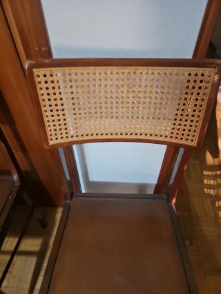 5 Sillas de Comedor Madera y Cuero