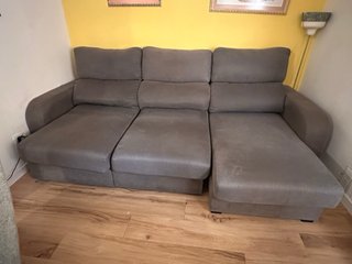 Sofá 3 plazas con Chaiselongue gris