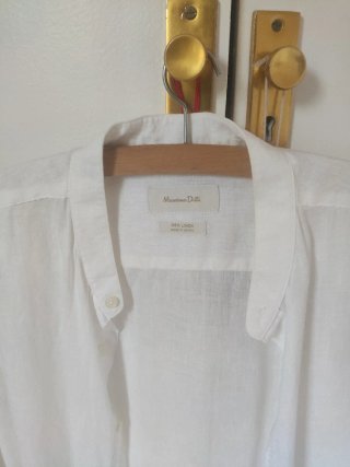 Camisa Lino Massimo Dutti Blanca