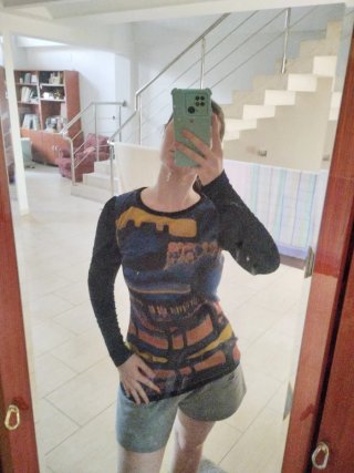 Camiseta manga larga estampada