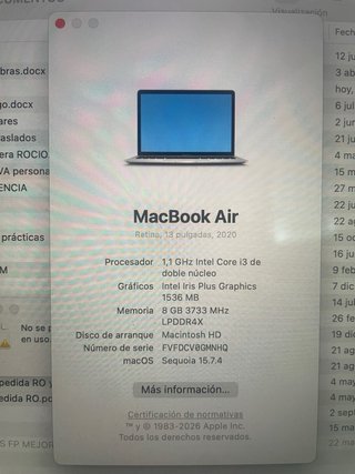 Macbook Air 13 2020 Plata
