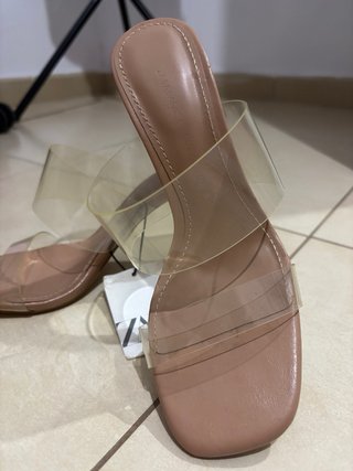 Sandalias Zara Transparentes Beige Talla 36