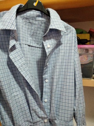 Vestido Camisa Cuadros Azul Blanco Talla Única