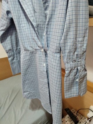Vestido Camisa Cuadros Azul Blanco Talla Única