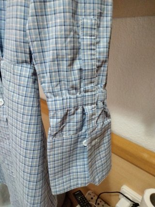 Vestido Camisa Cuadros Azul Blanco Talla Única