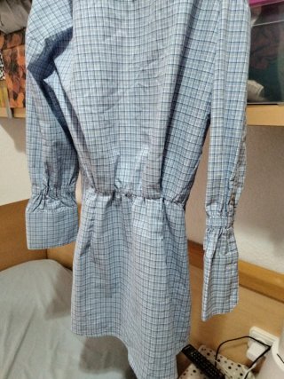 Vestido Camisa Cuadros Azul Blanco Talla Única