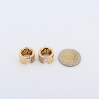 Pendiente de oro rosa de 18k. Peso: 17.37 gr.