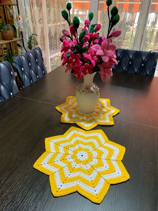 Manteles individuales estrella crochet