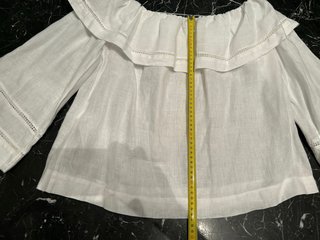 ZARA blusa 100% lino escote hombros