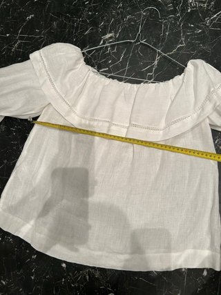 ZARA blusa 100% lino escote hombros