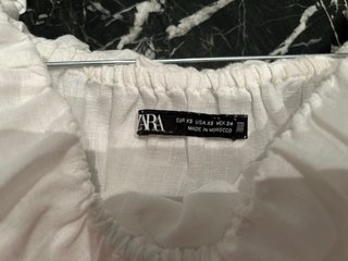 ZARA blusa 100% lino escote hombros