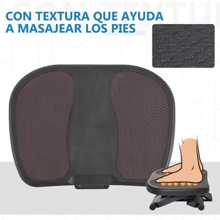 Reposapiés Ajustable Altura Ángulo Masaje Negro