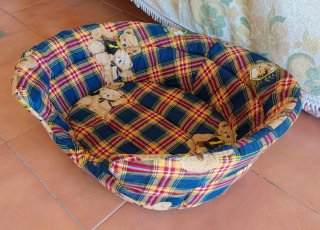 Cuna para perro o gato con estampado de ositos