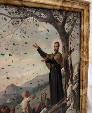 Antico Dipinto Scena Religiosa con Cornice
