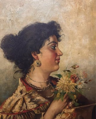 Quadro Antico Ritratto Donna Fine '800