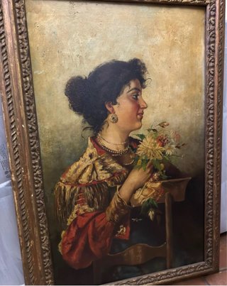 Quadro Antico Ritratto Donna Fine '800