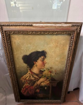 Quadro Antico Ritratto Donna Fine '800