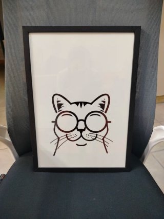 Cuadro decorativo de gato con gafas