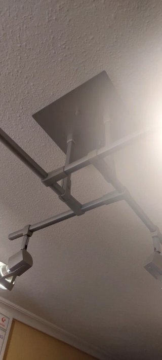 Lámpara de techo 4 focos plata