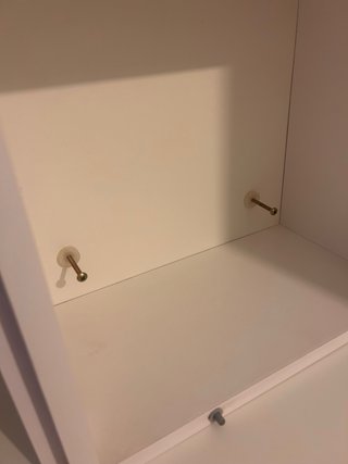 Mueble de baño alto blanco y azul
