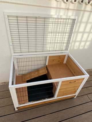 Jaula para Conejos PawHut Madera con Rampa