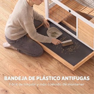 Jaula para Conejos PawHut Madera con Rampa