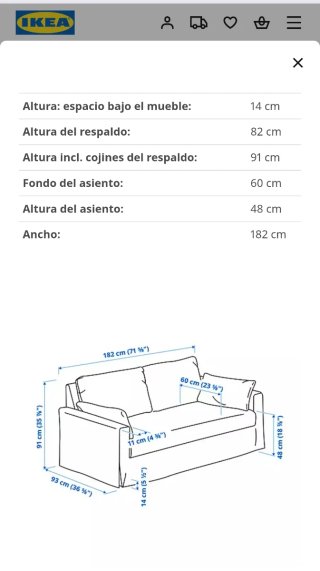 Sofá 2 plazas IKEA Hallarp blanco