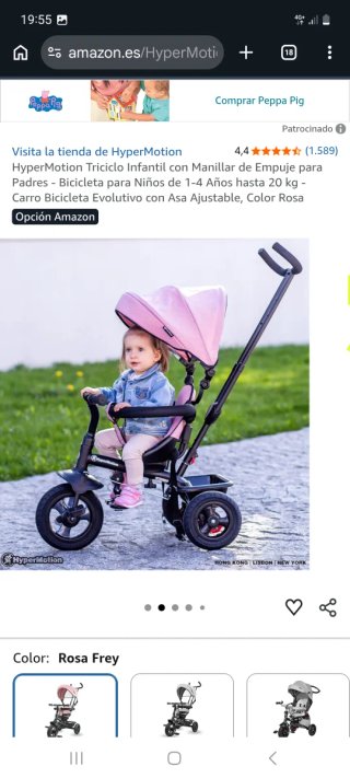 Triciclo infantil evolutivo rosa