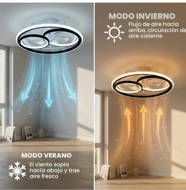 Ventilador Techo LED Diseño Aros Cruzados