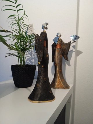 Figuras Japonesas Resina Geishas Abanicos