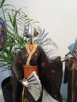 Figuras Japonesas Resina Geishas Abanicos