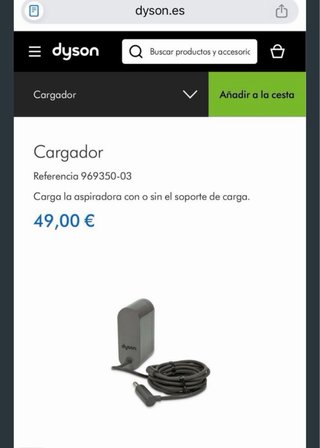 Cargador Dyson Original aspirador