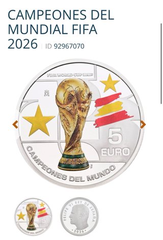 Moneda 5€ Mundial FIFA 2026 España