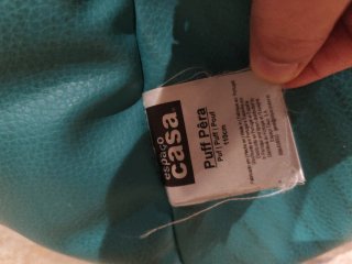 Puff tipo pera juvenil cuero sintético azulado