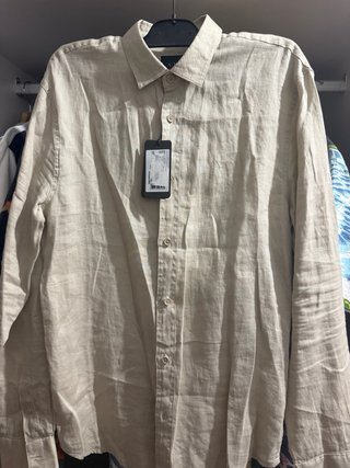 Camisa AX Lino Beige Talla M