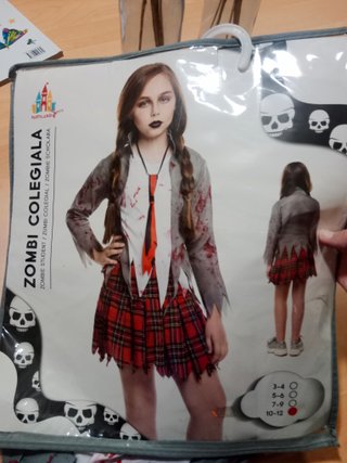 Disfraz Zombie Colegiala Partilandi Talla 10 12