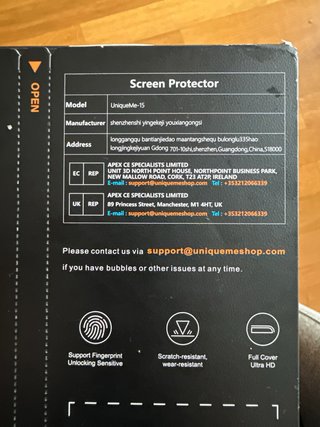 Protector Pantalla UniqueMe Negro Naranja