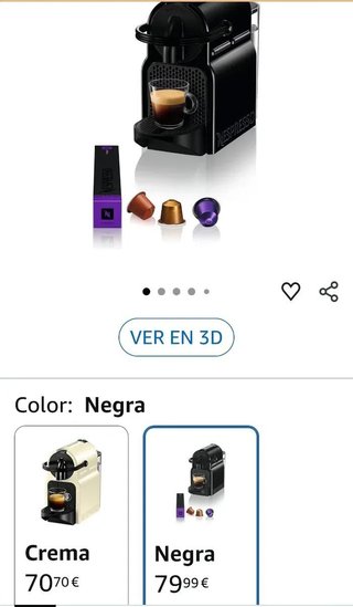 Cafetera DeLonghi Nespresso Inissia Negra
