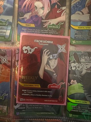 Carta Itachi Uchiha Tsukuyomi Naruto Mythos TCG