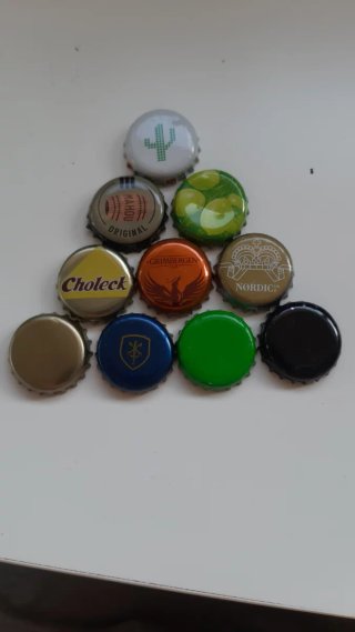 Lote de 10 chapas de cerveza